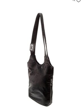 Vintage Ralph Lauren black leather hobo bag.